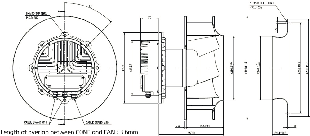 효성 EC Fan - HEC-AF-355-27 코어 타입